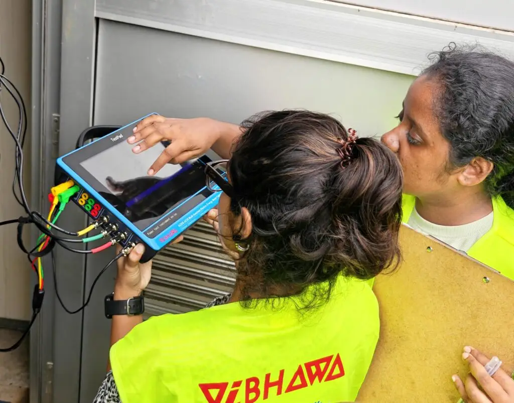 Energy Meter Calibration Services By Vibhawa Consultants 2 Engineers at Vibhawa Consultants performing IEC-compliant field energy meter calibration