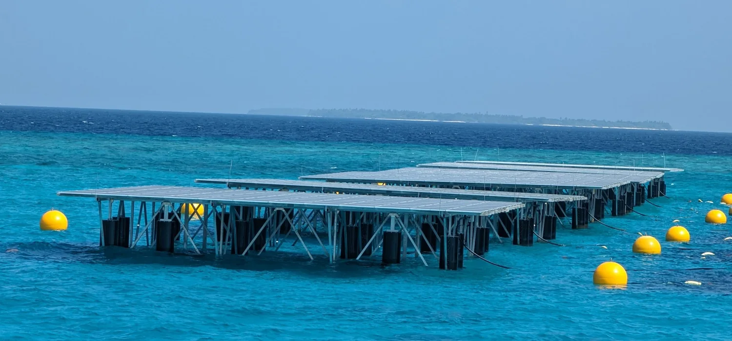 Solar Pv Consultancy 7 Piled floating solar PV platforms in open sea at Cheval Blanc Randheli, Maldives