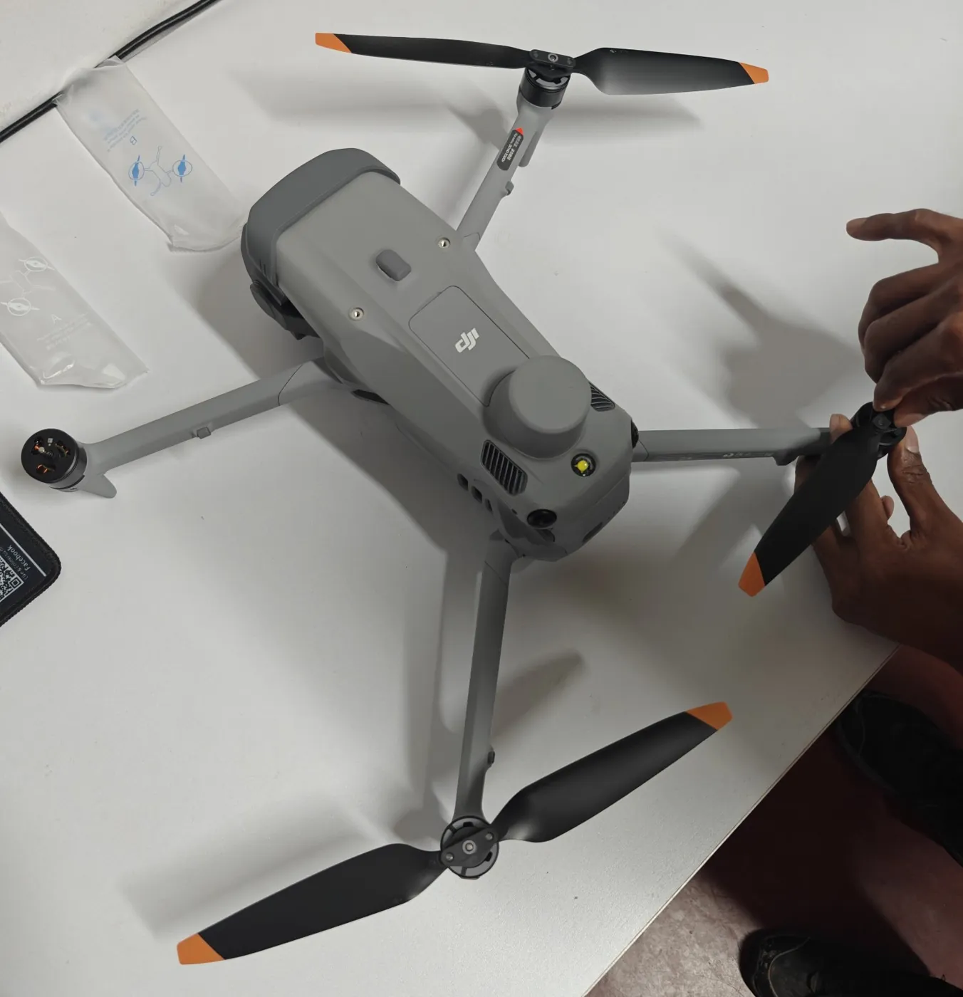 Solar Pv Consultancy 6 DJI Matrice 4T drone being prepared for its first flight on a workbench