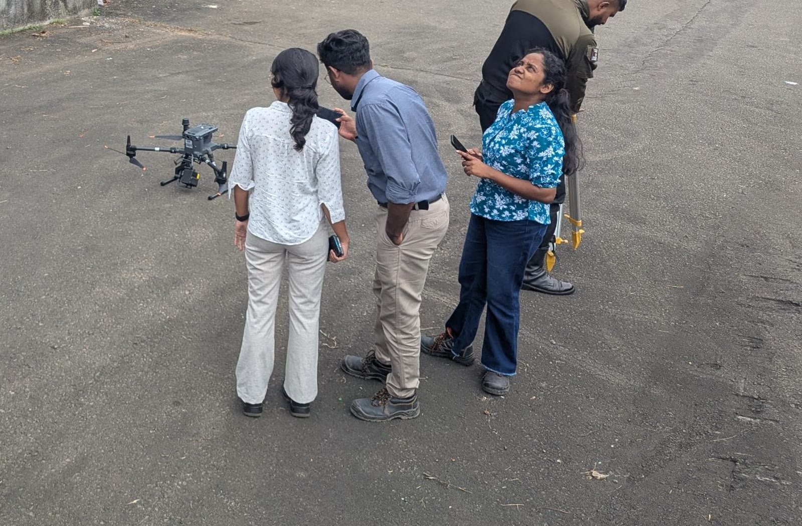 Vibhawa drone team preparing the DJI Matrice 350 RTK for an aerial thermography survey