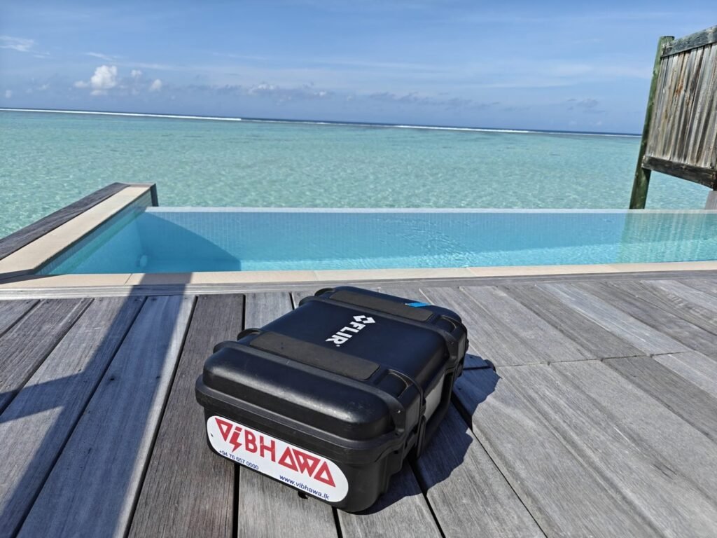 Maldives 1 Vibhawa calibrated FLIR thermal imaging kit on an overwater villa deck in the Maldives