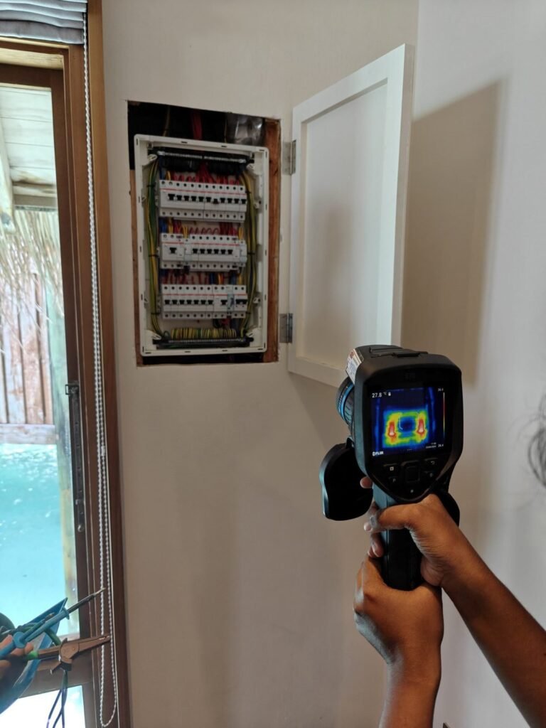 Maldives 3 Infrared thermography survey of a water villa distribution board at a Maldives resort